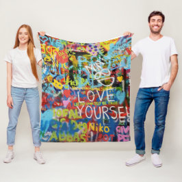 Farbenfrohe Graffiti Art Fleecedecke
