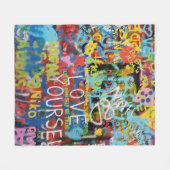 Farbenfrohe Graffiti Art Fleecedecke (Vorderseite (Horizontal))