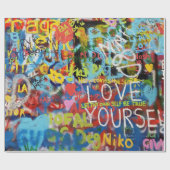 Farbenfrohe Graffiti Art Geschenkpapier (Flach)