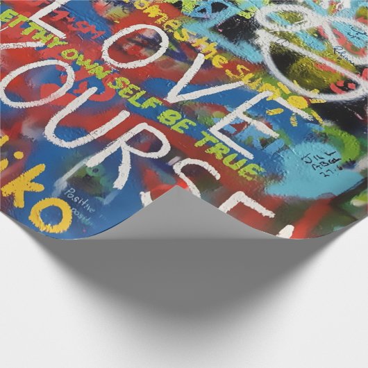 Farbenfrohe Graffiti Art Geschenkpapier (Ecke)