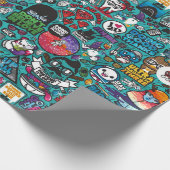 Farbenfrohe Graffiti Art Geschenkpapier (Ecke)