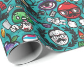 Farbenfrohe Graffiti Art Geschenkpapier (Rolleneckpunkt)