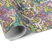 Farbenfrohe Graffiti Art Geschenkpapier (Rolleneckpunkt)