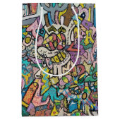 Farbenfrohe Graffiti Art Mittlere Geschenktüte (Vorderseite)