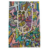 Farbenfrohe Graffiti Art Mittlere Geschenktüte (Rückseite)