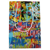 Farbenfrohe Graffiti Art Mittlere Geschenktüte (Vorderseite)
