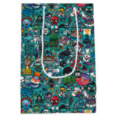 Farbenfrohe Graffiti Art Mittlere Geschenktüte (Rückseite)