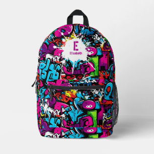 Farbenfrohe Graffiti Art Name gedruckter Rucksack