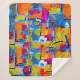 Farbenfrohe Graffiti Art Sherpadecke