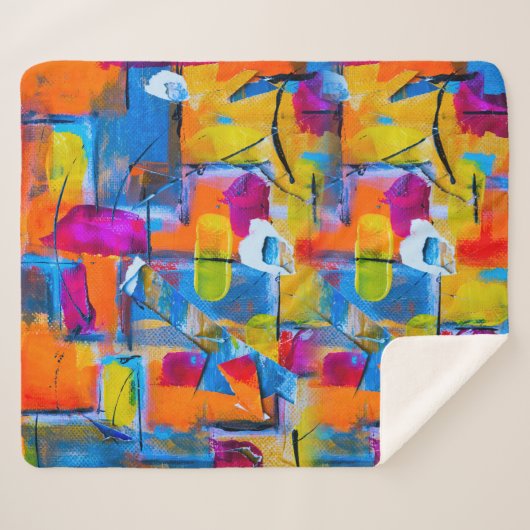 Farbenfrohe Graffiti Art Sherpadecke (Vorderseite (Horizontal))