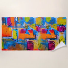 Farbenfrohe Graffiti Art Strandtuch