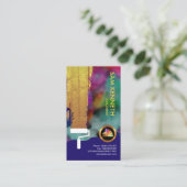 Farbenfrohe Graffiti Grunge Wall Gold Malwalze Visitenkarte (Stehend Vorderseite)