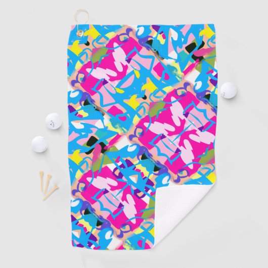 Farbenfrohe Graffiti Splash Golfhandtuch (Insitu)