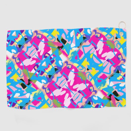 Farbenfrohe Graffiti Splash Golfhandtuch (Horizontal)