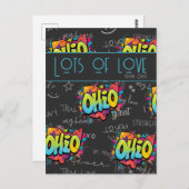 Farbenfrohe Graffiti Staat Ohio Lounge Liebe Gruß Postkarte (Vorne/Hinten)