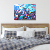 Farbenfrohe Graffiti Street Art Leinwanddruck (Insitu (Schlafzimmer))