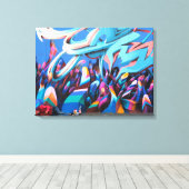 Farbenfrohe Graffiti Street Art Leinwanddruck (Insitu (Holzboden))