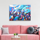 Farbenfrohe Graffiti Street Art Leinwanddruck (Insitu (Wohnzimmer))