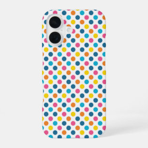 Farbenfrohe Grafik mit Punkten und Konfetti iPhone 16 Hülle