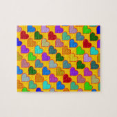 farbenfrohe Grafikherzen, gürtelartig Puzzle (Horizontal)