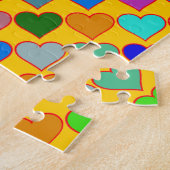 farbenfrohe Grafikherzen, gürtelartig Puzzle (Seite)