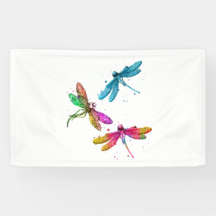 Farbenfrohe grafische Muster Dragonfly Funny Flyin Banner