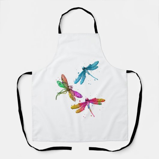 Farbenfrohe grafische Muster Dragonfly Funny Flyin Schürze (Vorderseite)