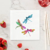Farbenfrohe grafische Muster Dragonfly Funny Flyin Serviette (Beispiel)