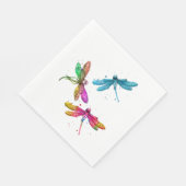 Farbenfrohe grafische Muster Dragonfly Funny Flyin Serviette (Ecke)