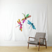 Farbenfrohe grafische Muster Dragonfly Funny Flyin Wandteppich (Beispiel (Horizontal))