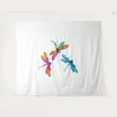 Farbenfrohe grafische Muster Dragonfly Funny Flyin Wandteppich (Vorderseite (Horizontal))