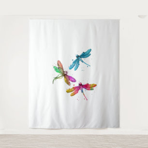 Farbenfrohe grafische Muster Dragonfly Funny Flyin Wandteppich