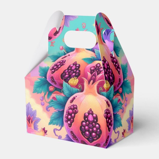 Farbenfrohe Granatapfel Geschenkschachtel (Vorderseite)