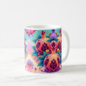 Farbenfrohe Granatapfel Kaffeetasse (VorderseiteRechts)
