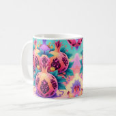 Farbenfrohe Granatapfel Kaffeetasse (Vorderseite Links)