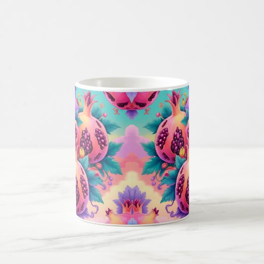 Farbenfrohe Granatapfel Kaffeetasse (Mittel)
