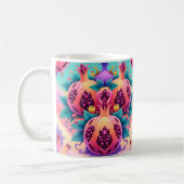 Farbenfrohe Granatapfel Kaffeetasse (Links)