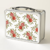 Farbenfrohe Granatapfel-Muster-Lunchbox | Metall Brotdose (Rückseite)