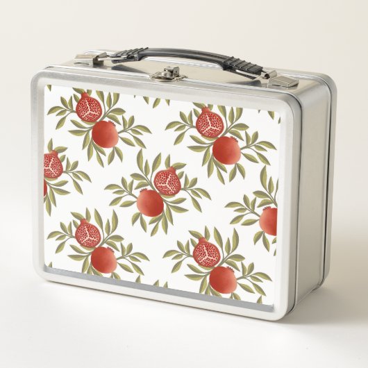 Farbenfrohe Granatapfel-Muster-Lunchbox | Metall Brotdose (Vorderseite)