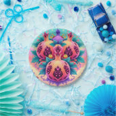 Farbenfrohe Granatapfel Pappteller (Party)