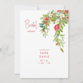 Farbenfrohe Granatapfel Rote Bridal Einladung (Vorderseite)