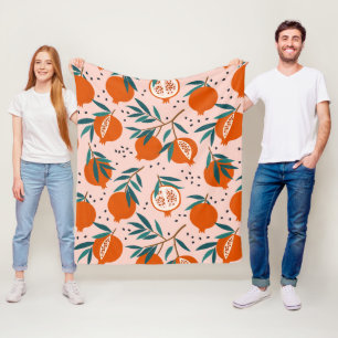 Farbenfrohe Granatapfelmuster Fleecedecke