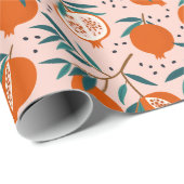 Farbenfrohe Granatapfelmuster Geschenkpapier (Rolleneckpunkt)