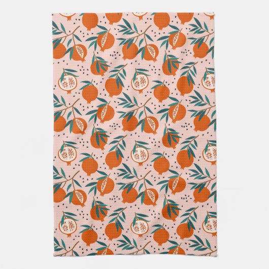 Farbenfrohe Granatapfelmuster Geschirrtuch (Vertikal)
