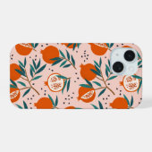 Farbenfrohe Granatapfelmuster iPhone 15 Hülle (Rückseite (Horizontal))