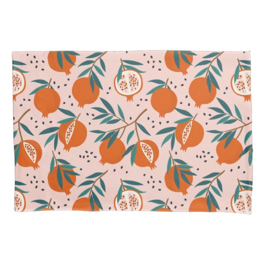 Farbenfrohe Granatapfelmuster Kissenbezug (Vorderseite-Links)