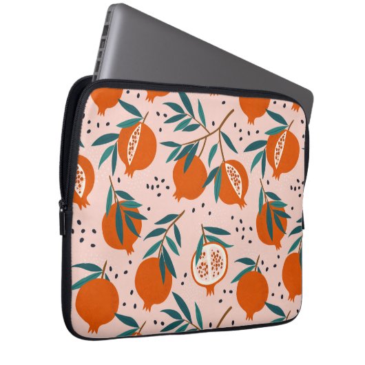 Farbenfrohe Granatapfelmuster Laptopschutzhülle (Vorne Rechts)