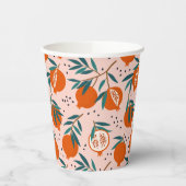 Farbenfrohe Granatapfelmuster Pappbecher (Links)