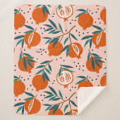 Farbenfrohe Granatapfelmuster Sherpadecke (Vorderseite)