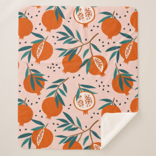 Farbenfrohe Granatapfelmuster Sherpadecke